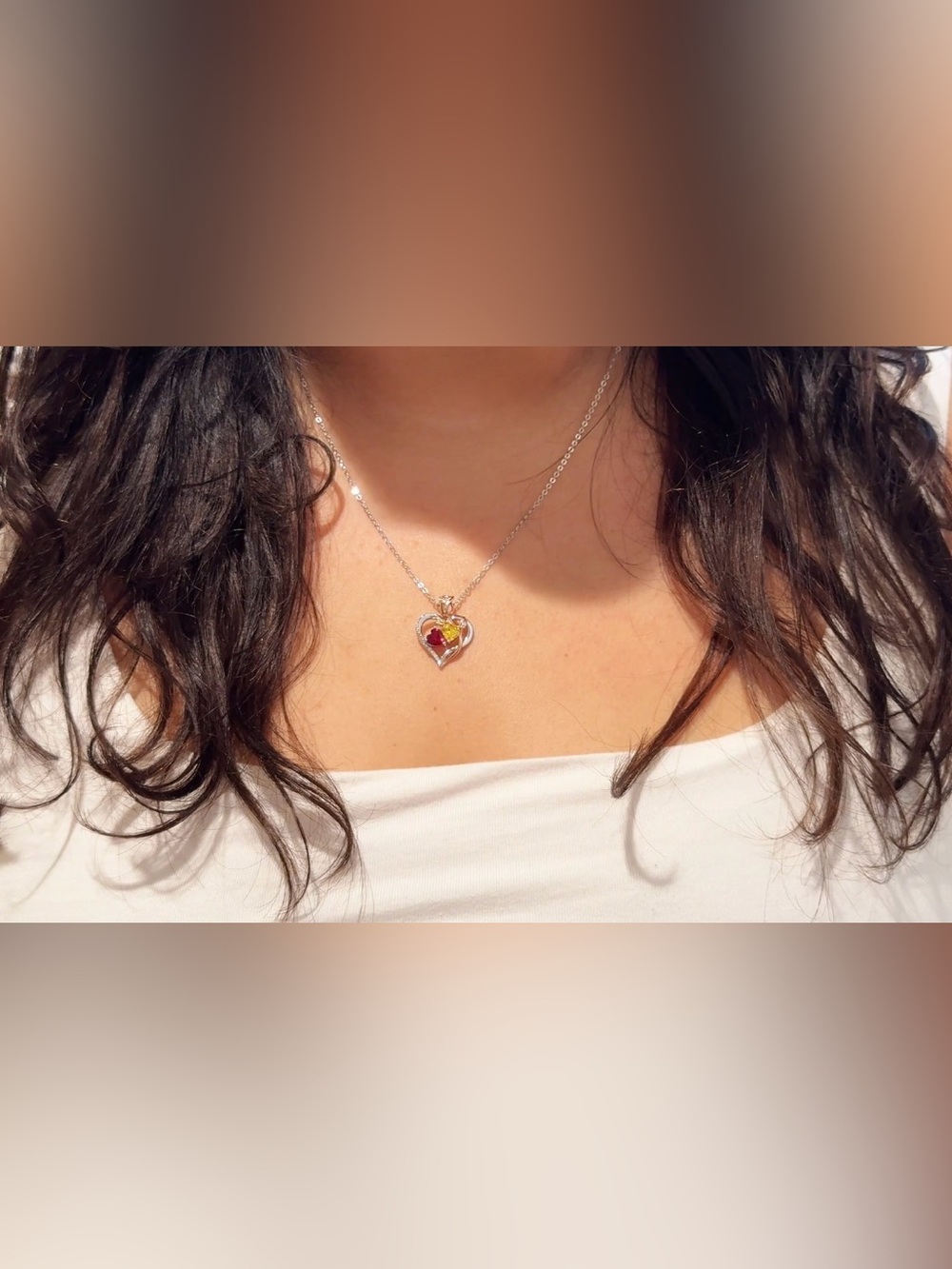 Sterling silver Heart Birthstone Necklace